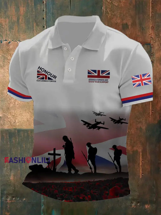 Men’s Remembrance Day Lest We Forget Printed Shirt White / S