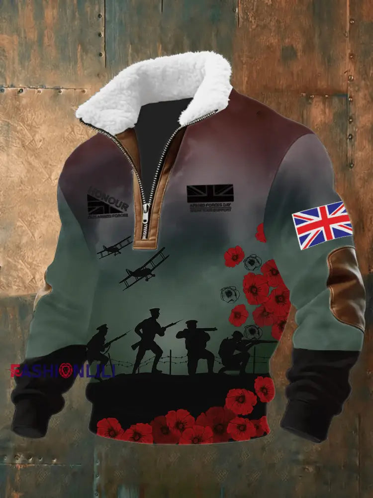 Men’s Remembrance Day Lest We Forget Printed Sweatshirt As picture / S