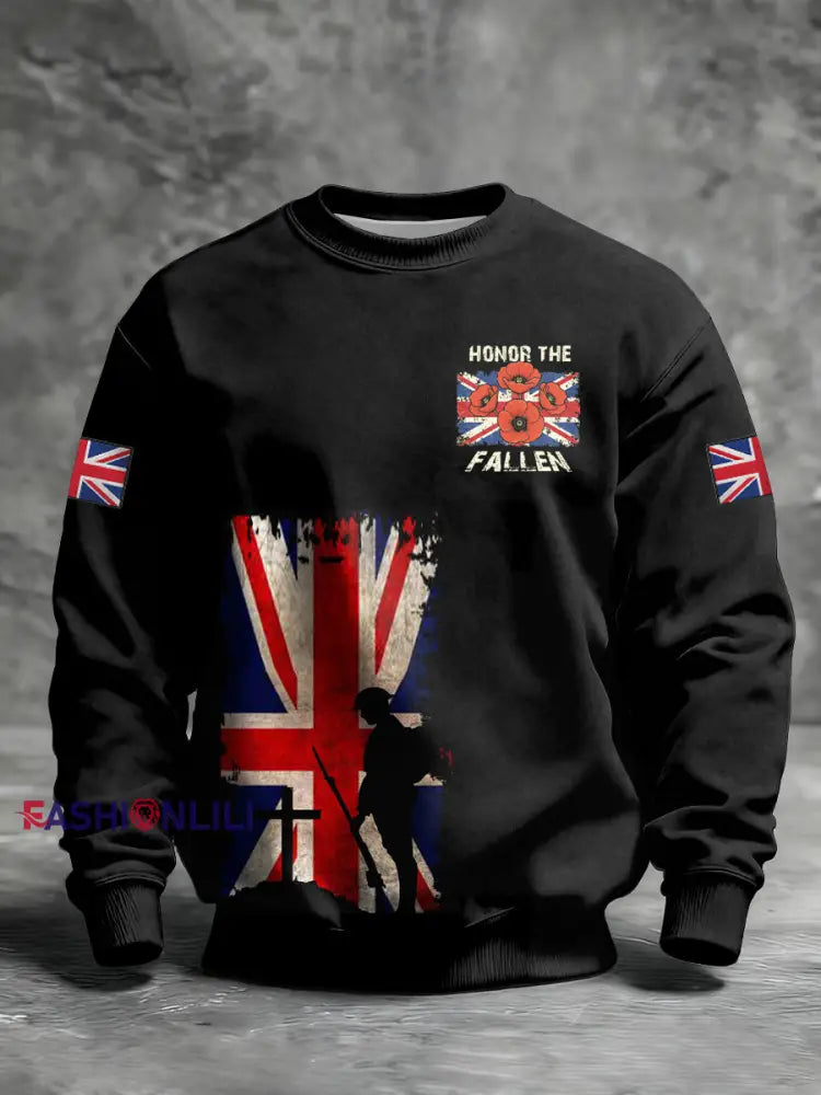 Men’s Remembrance Day Lest We Forget Printed Sweatshirt As picture / S