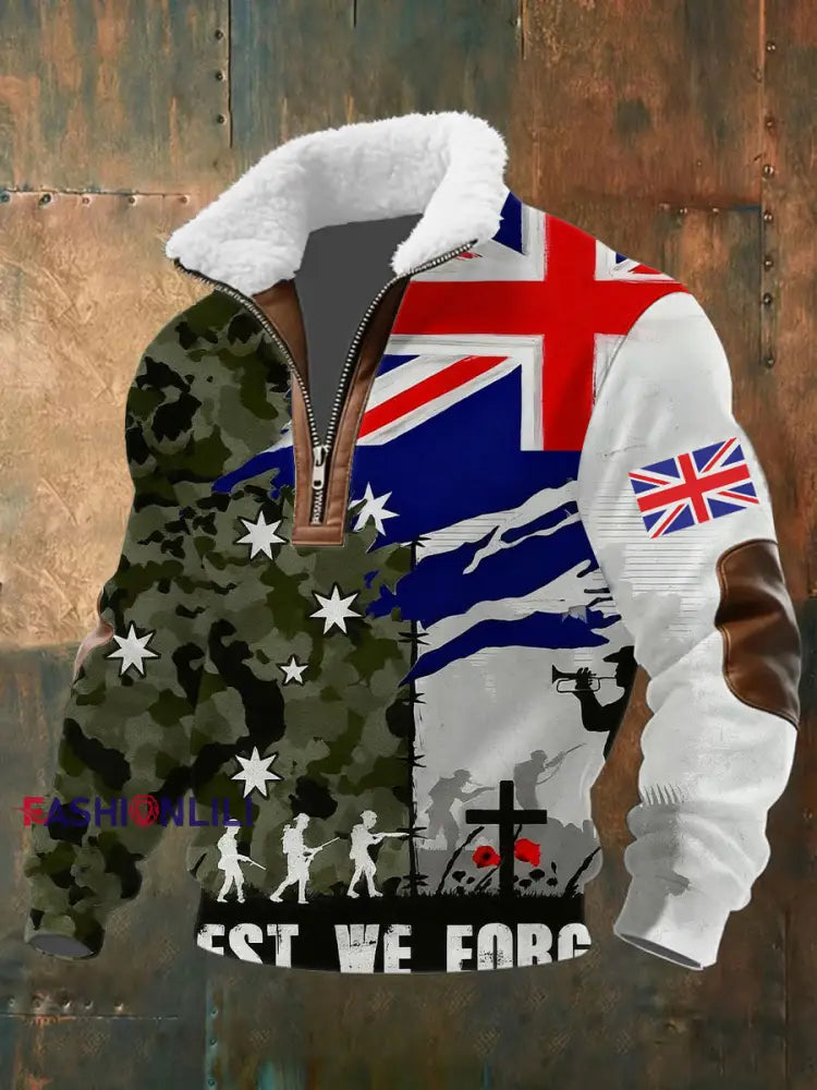 Men’s Remembrance Day Lest We Forget Printed Sweatshirt As picture / S