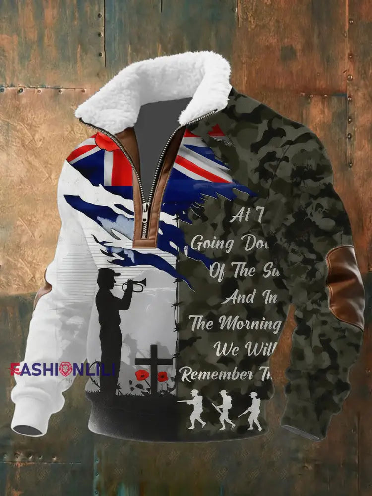 Men’s Remembrance Day Lest We Forget Printed Sweatshirt As picture / S