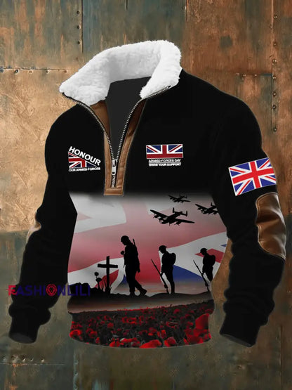 Men’s Remembrance Day Lest We Forget Printed Sweatshirt Black / S