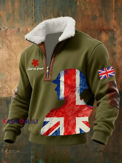 Men’s Remembrance Day Lest We Forget Printed Sweatshirt Green / S