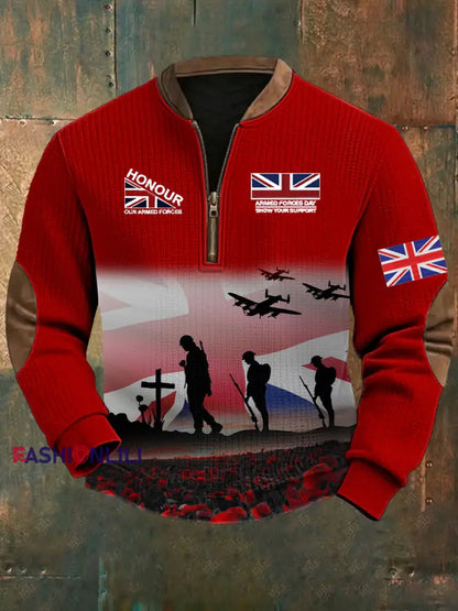 Men’s Remembrance Day Lest We Forget Printed Sweatshirt Red / S