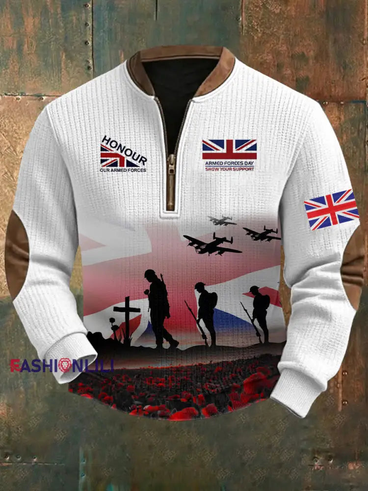 Men’s Remembrance Day Lest We Forget Printed Sweatshirt White / S