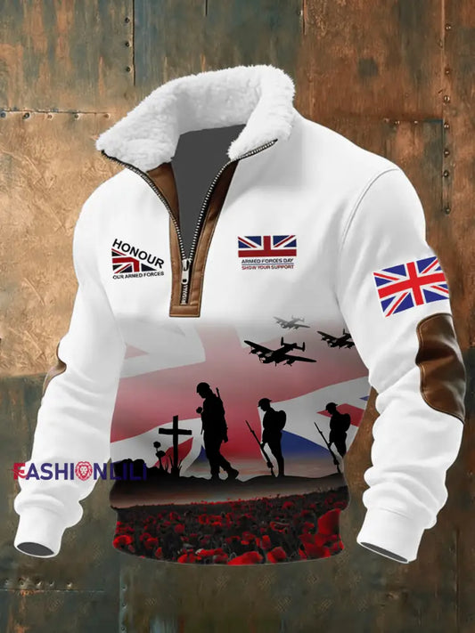 Men’s Remembrance Day Lest We Forget Printed Sweatshirt White / S