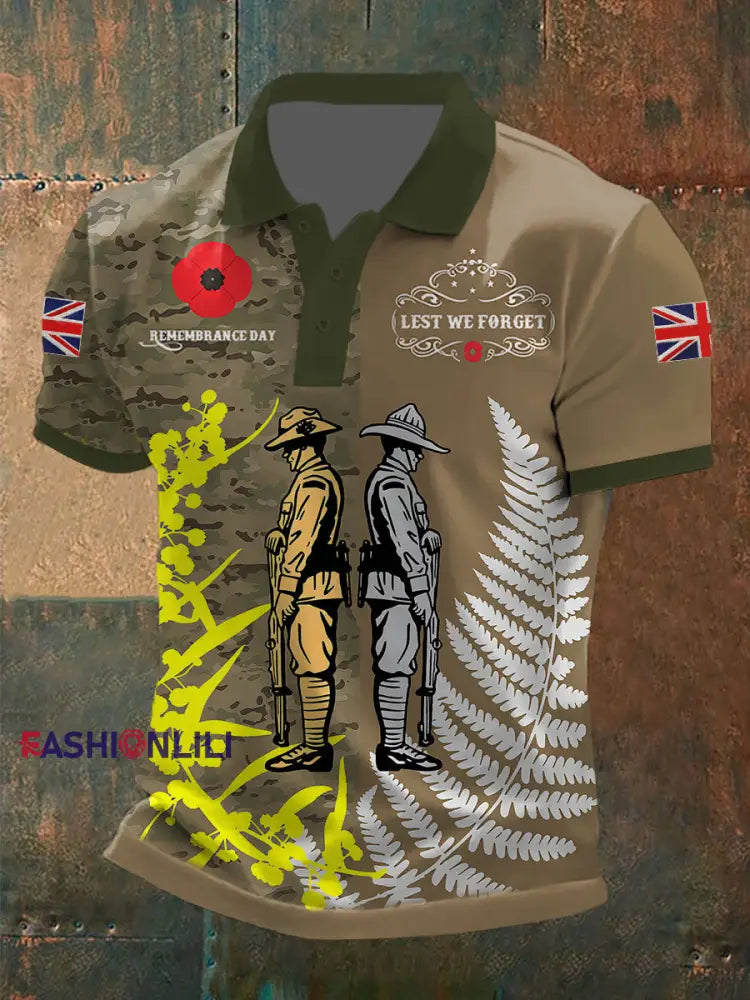 Men’s Remembrance Day Lest We Forget Shirt As picture / S