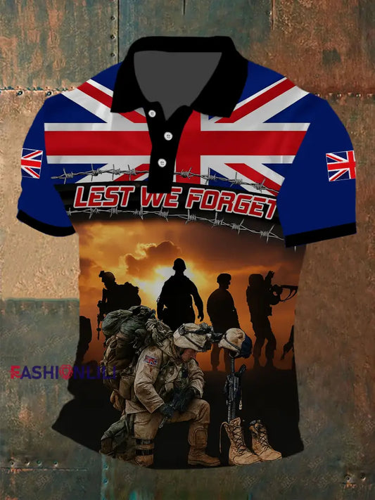 Men’s Remembrance Day Lest We Forget Shirt As picture / S