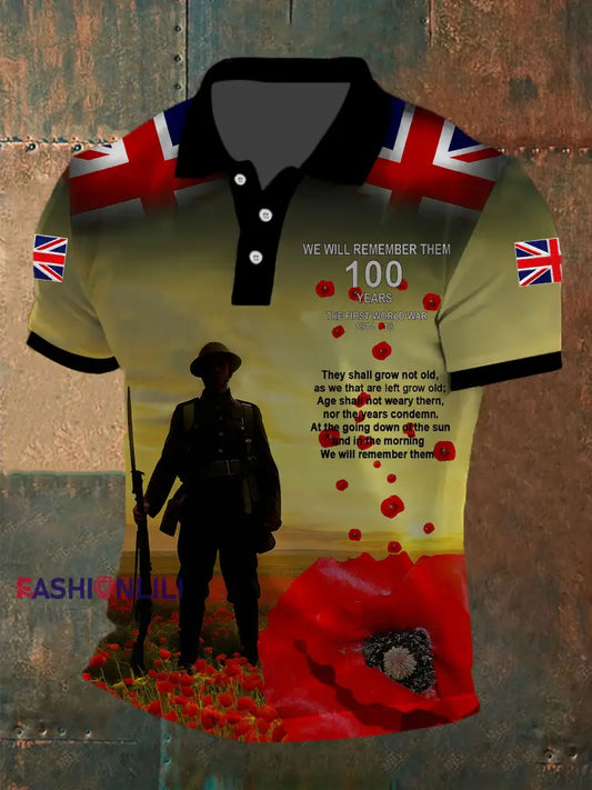 Men’s Remembrance Day Lest We Forget Shirt As picture / S