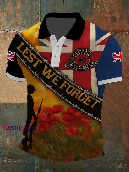 Men’s Remembrance Day Lest We Forget Shirt As picture / S