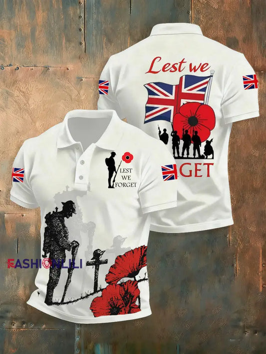 Men’s Remembrance Day Lest We Forget Shirt White / S