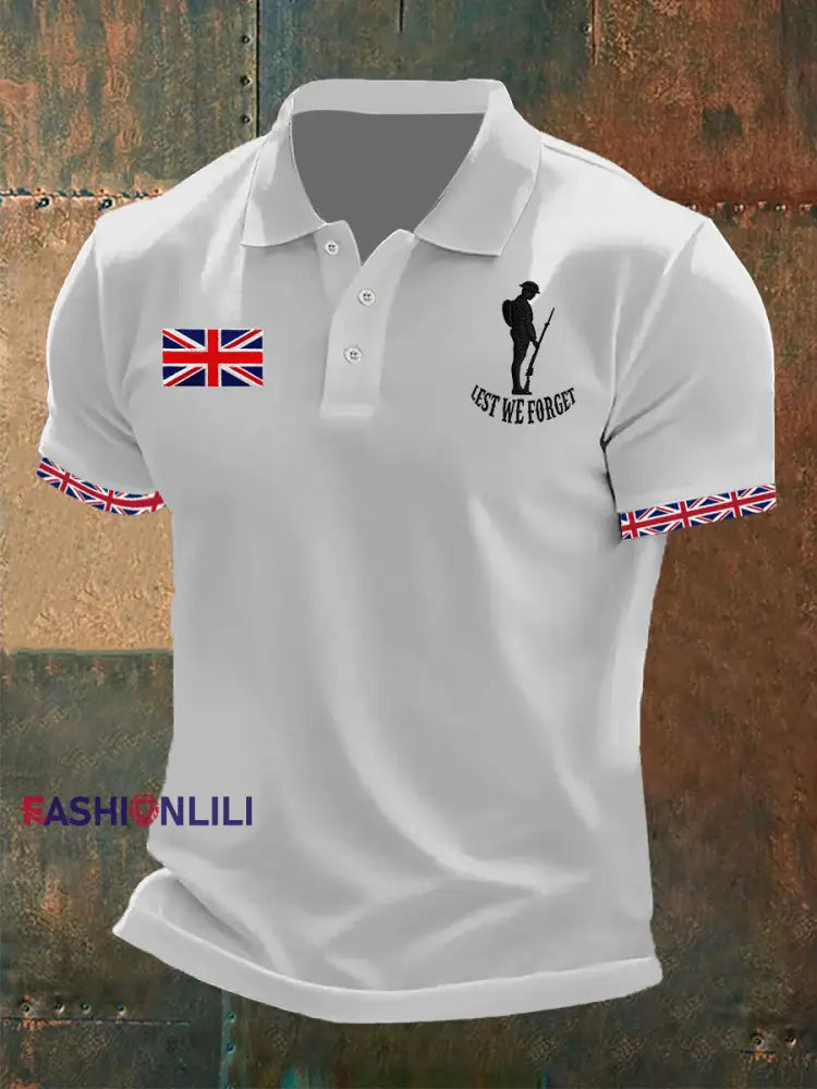 Men’s Remembrance Day Lest We Forget Shirt White / S