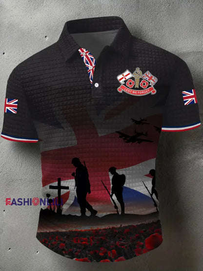 Men’s Remembrance Day Lest We Forget Short Sleeve Shirt Black / S