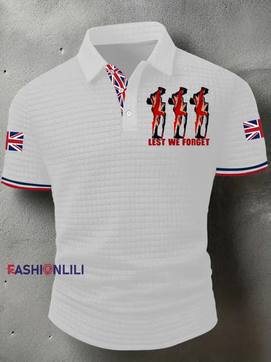 Men’s Remembrance Day Lest We Forget Short Sleeve Shirt White / S