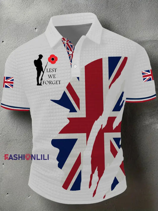 Men’s Remembrance Day Lest We Forget Short Sleeve Shirt White / S
