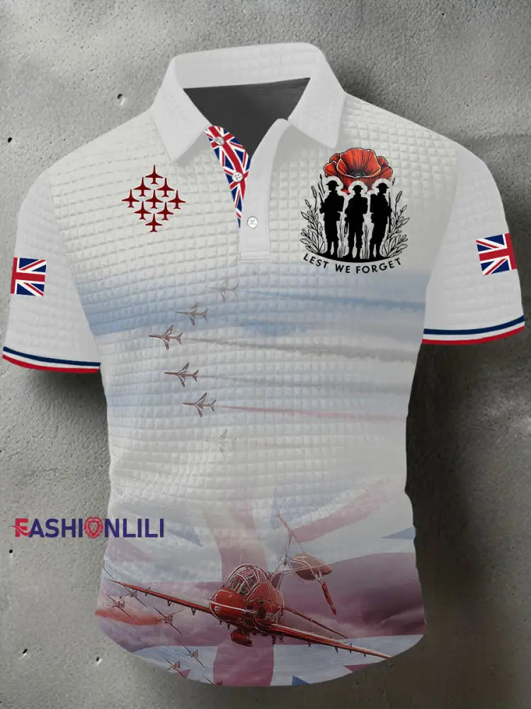 Men’s Remembrance Day Lest We Forget Short Sleeve Shirt White / S