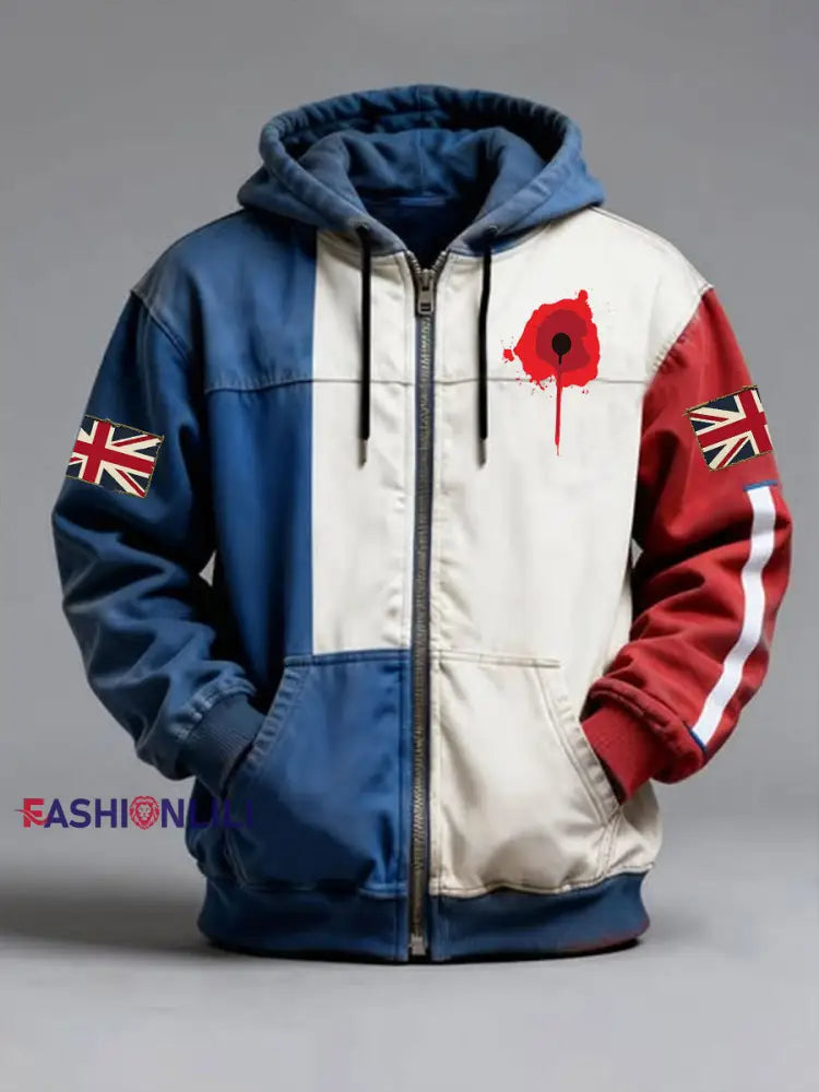 Men’s Remembrance Day Lest We Forget Zip-Up Hoodie