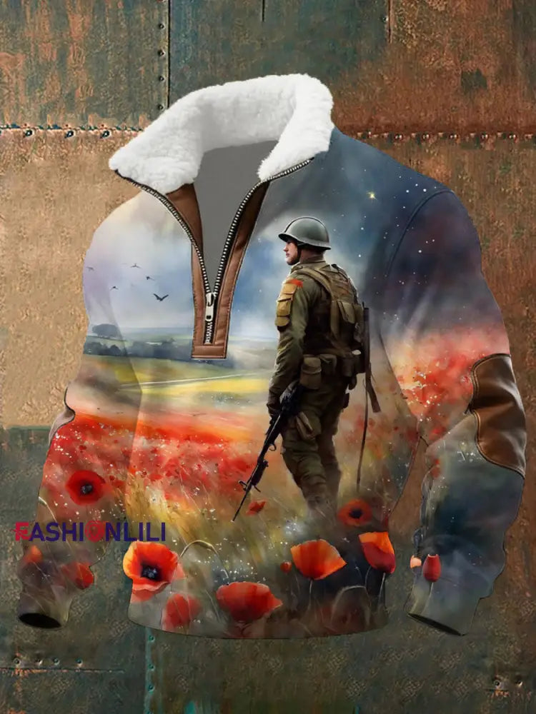 Men’s Remembrance Day Print Sweatshirt As picture / S