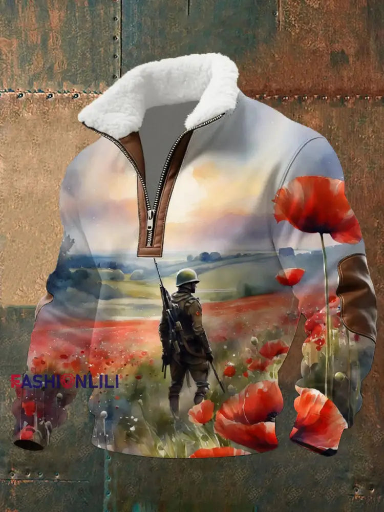 Men’s Remembrance Day Print Sweatshirt As picture / S