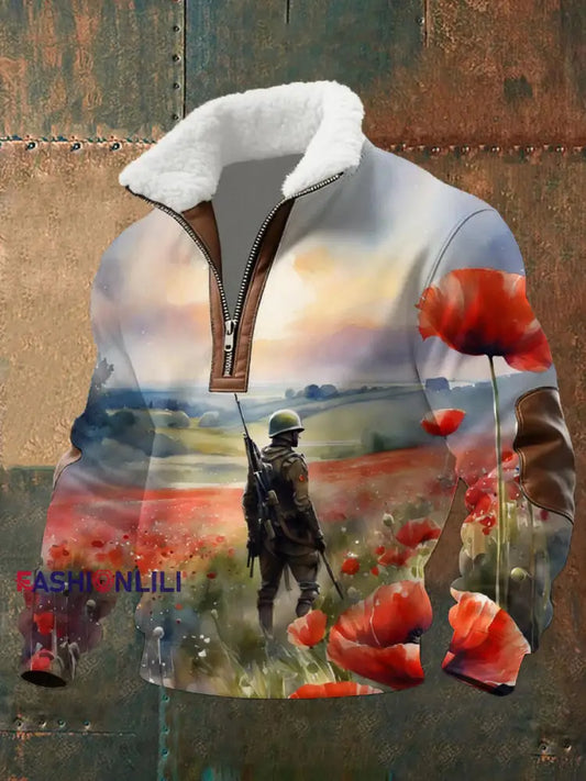Men’s Remembrance Day Print Sweatshirt As picture / S