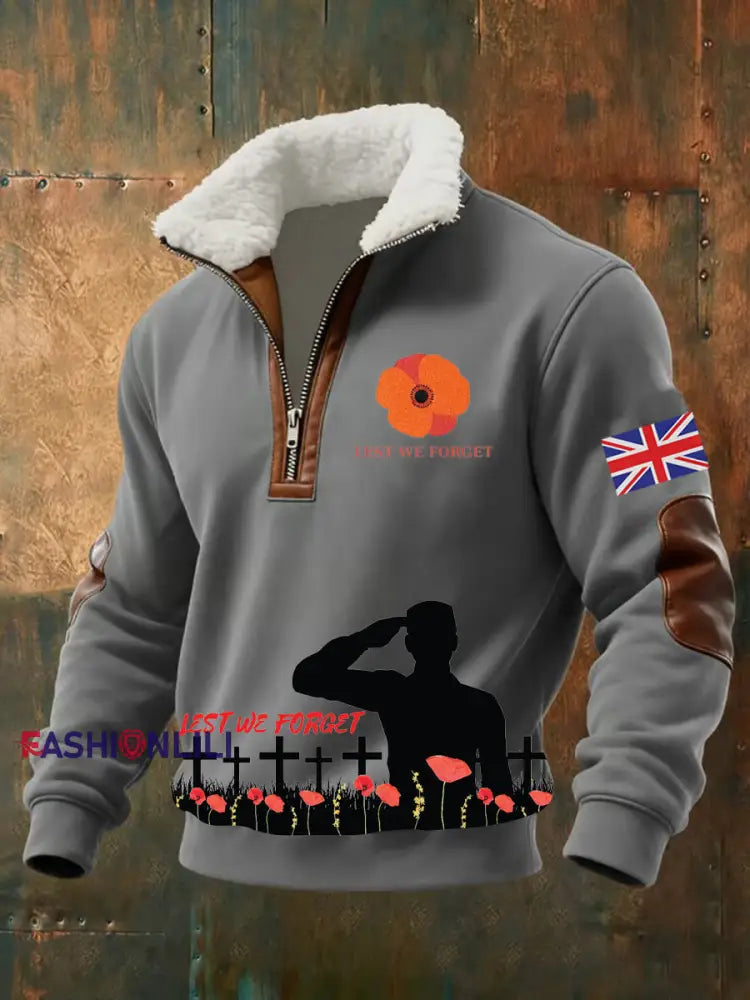 Men’s Remembrance Day Print Sweatshirt Gray / S