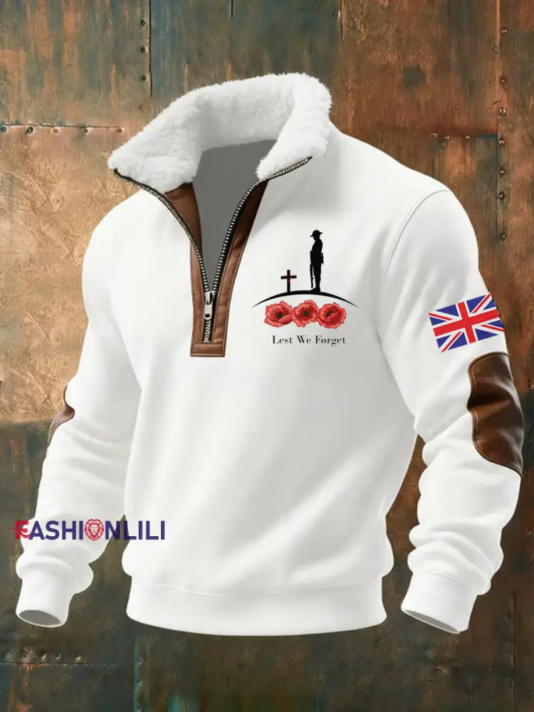 Men’s Remembrance Day Print Sweatshirt White / S