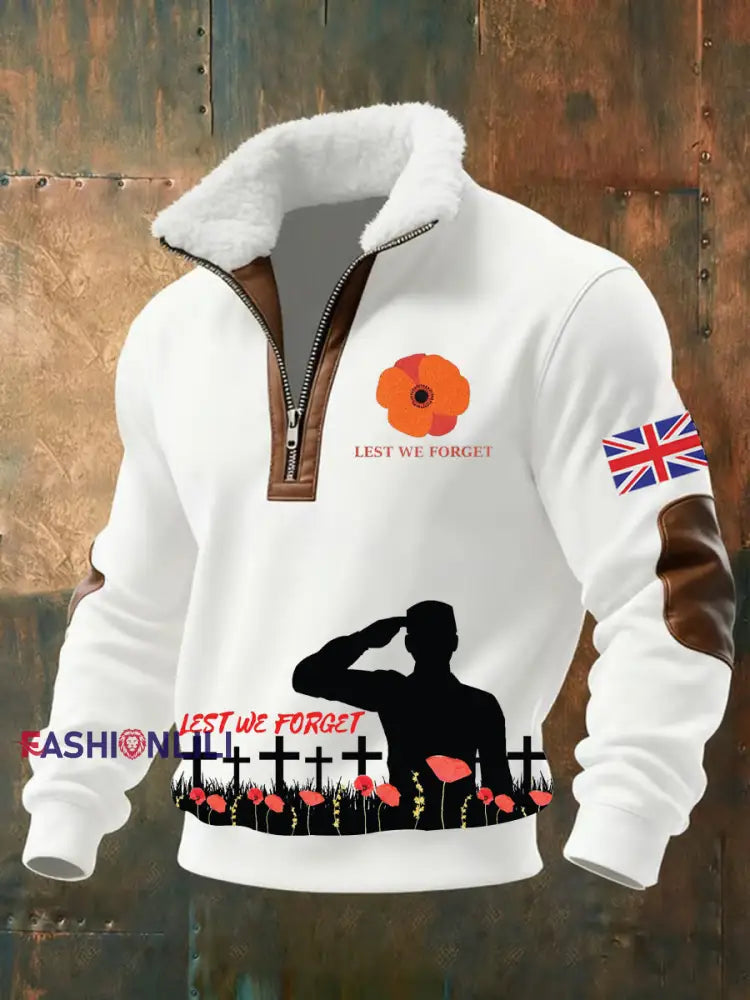 Men’s Remembrance Day Print Sweatshirt White / S