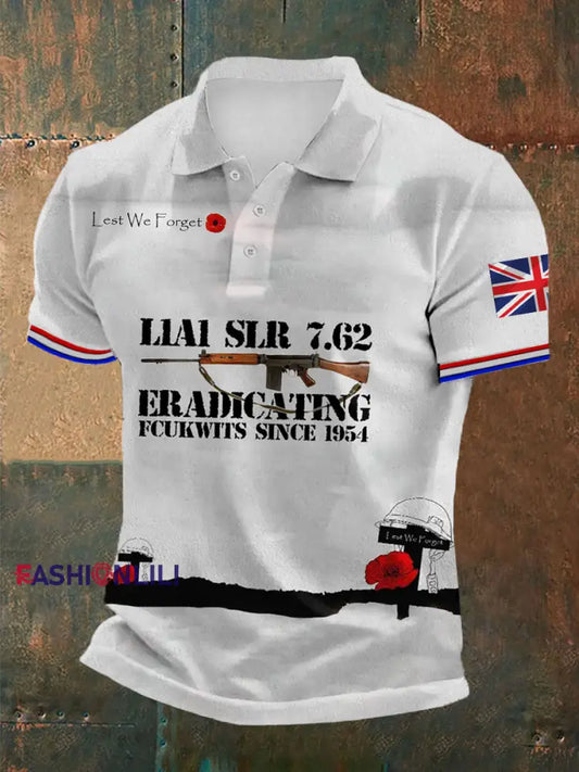 Men’s Remembrance Day SLR Print polo shirt White / S