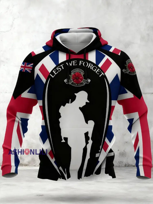 Men’s Remembrance Day UK army flag Hoodie White / S