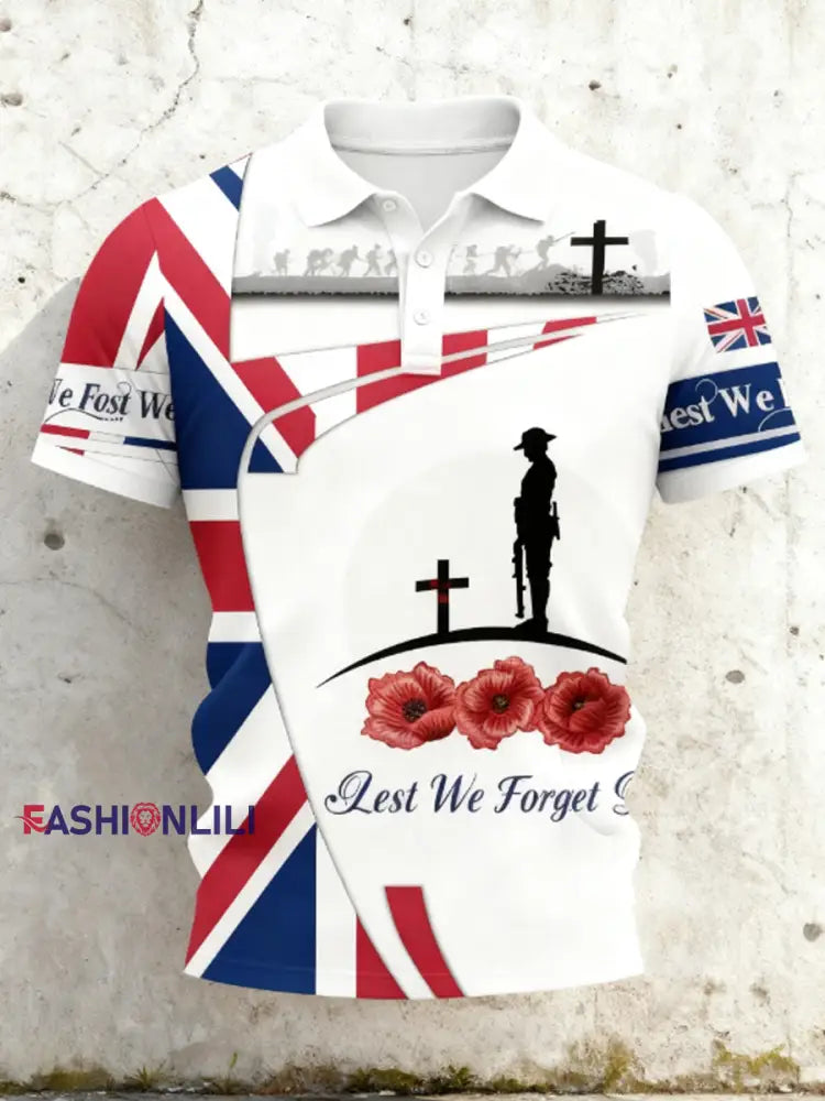 Men’s Remembrance Day UK army flag shirt White / S
