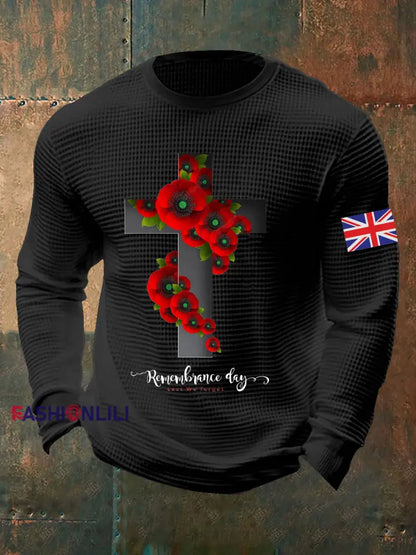 Men’s Remembrance Day Waffle Top Black / S