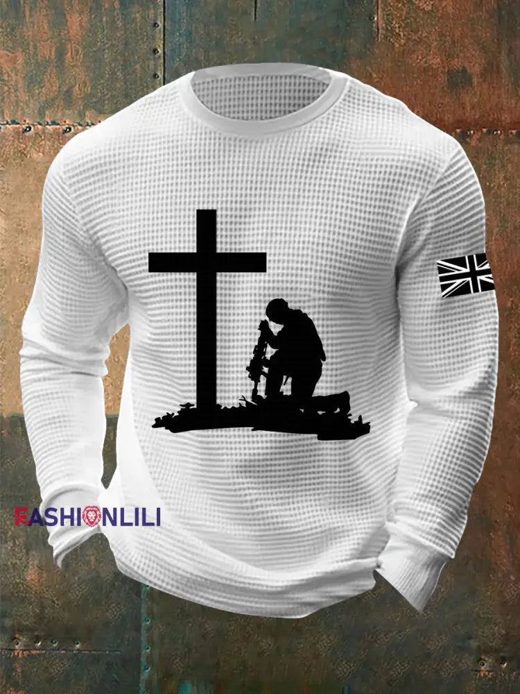 Men’s Remembrance Day Waffle Top White / S