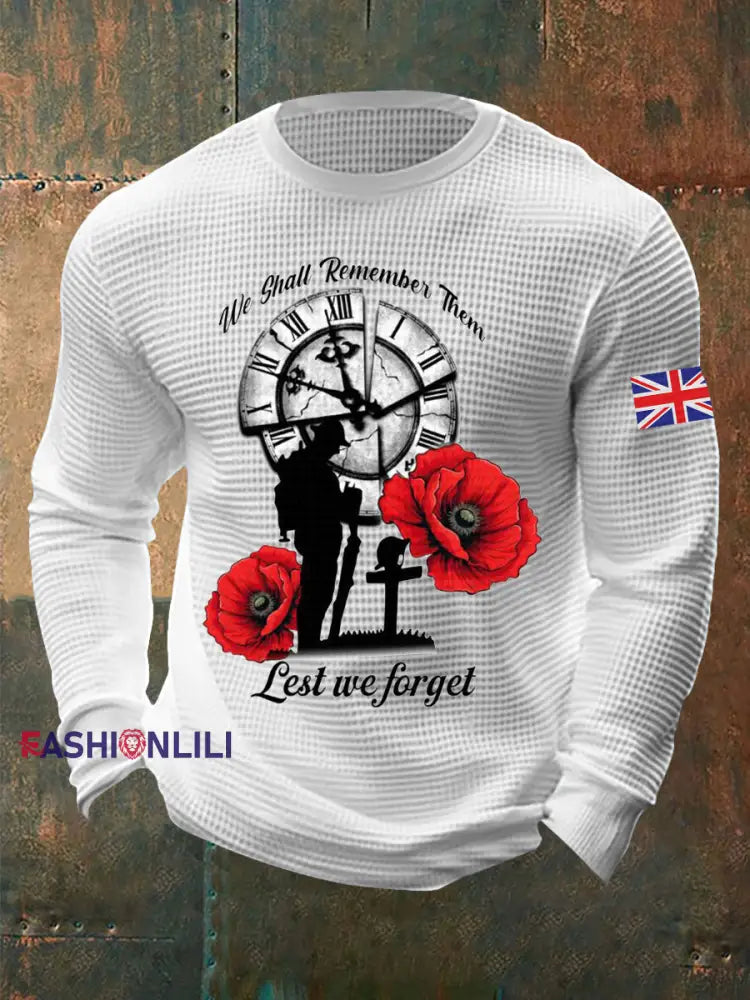 Men’s Remembrance Day Waffle Top White / S