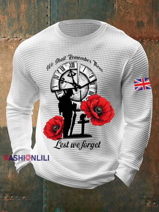 Men’s Remembrance Day Waffle Top White / S