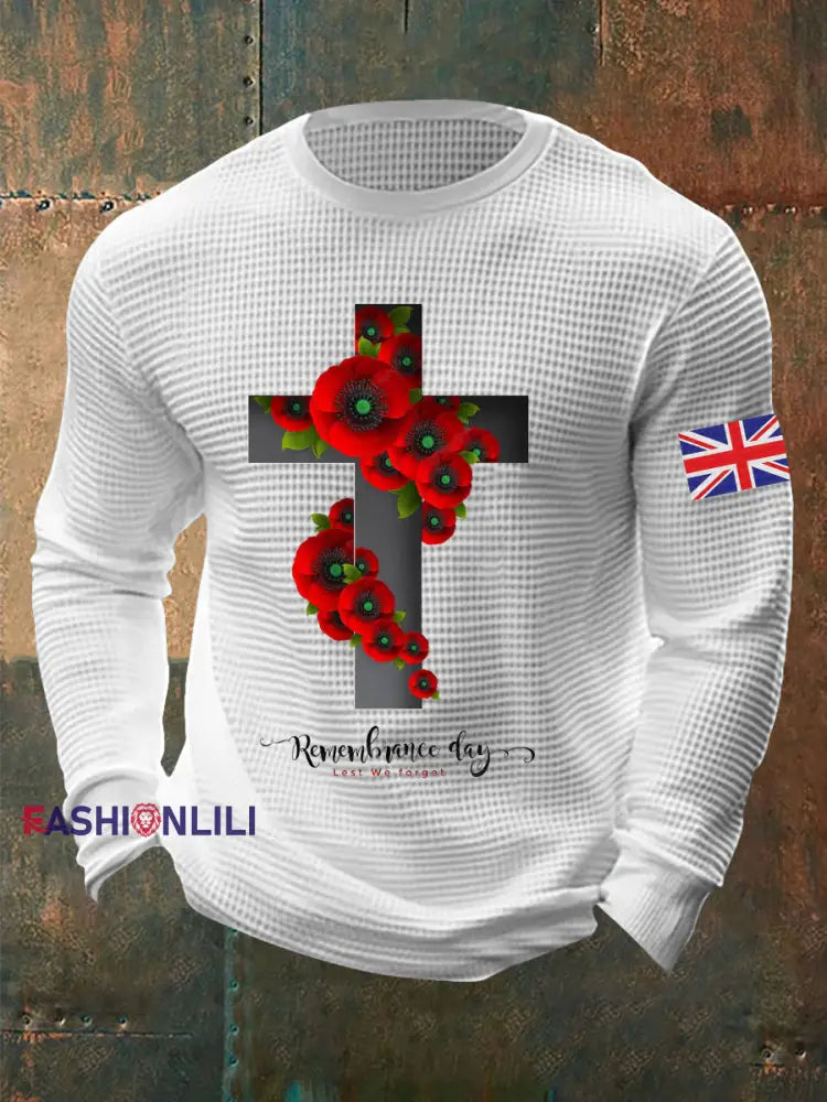 Men’s Remembrance Day Waffle Top White / S
