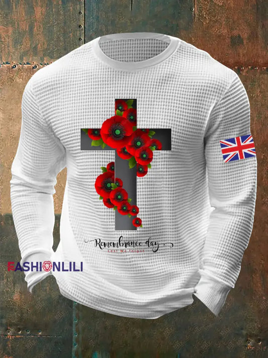 Men’s Remembrance Day Waffle Top White / S