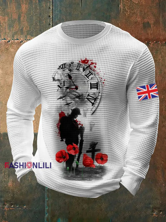 Men’s Remembrance Day Waffle Top White / S