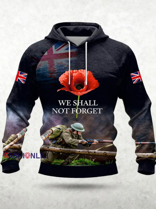 Men’s Remembrance Day We Shall Not Forget Hoodie As picture / S