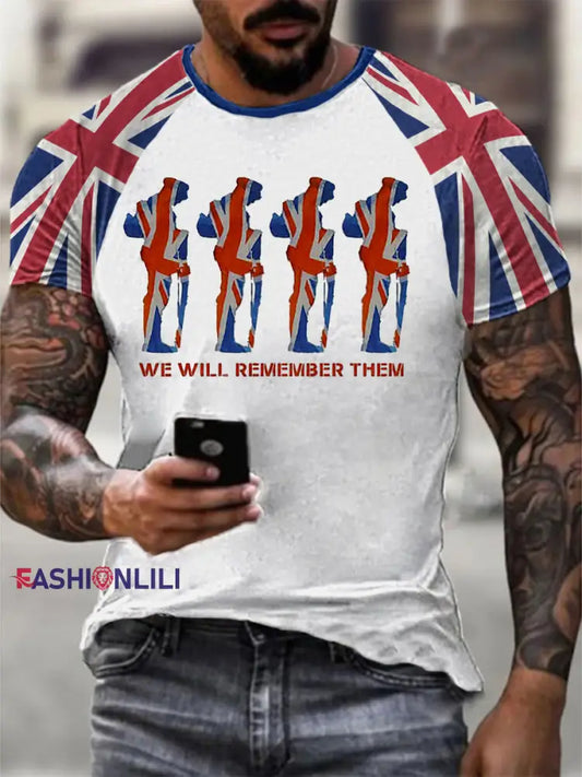 Men’s Remembrance Day We Will Rermember Them Short Sleeve T-shirt White / S