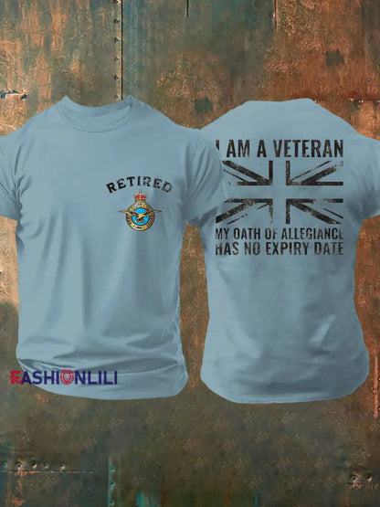 Men’s Retired Air Force Veteran Printed T-shirt Sky Blue / S