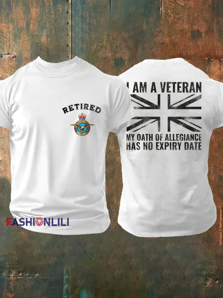 Men’s Retired Air Force Veteran Printed T-shirt White / S