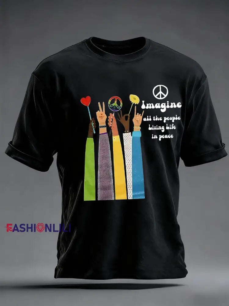 Men’s Retro Classic Legendary Rock Band Print Gift For Fans Casual Short Sleeve T-Shirt Black / S