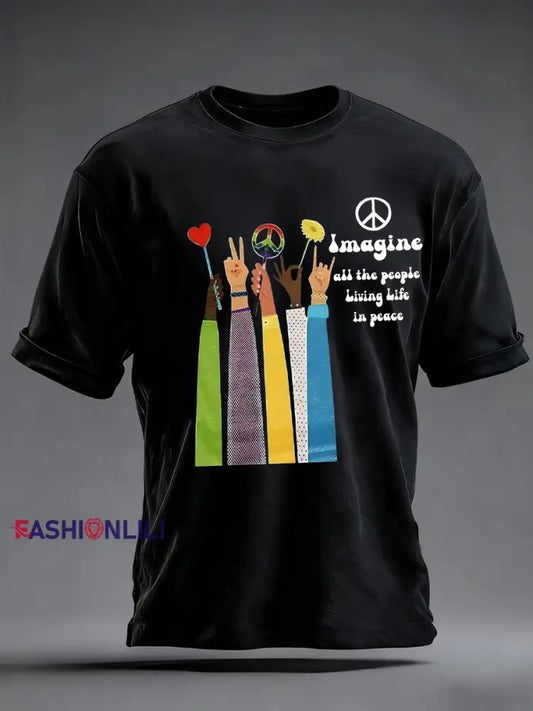 Men’s Retro Classic Legendary Rock Band Print Gift For Fans Casual Short Sleeve T-Shirt Black / S