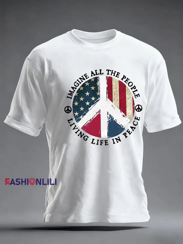 Men’s Retro Classic Legendary Rock Band Print Gift For Fans Casual Short Sleeve T-Shirt White / S