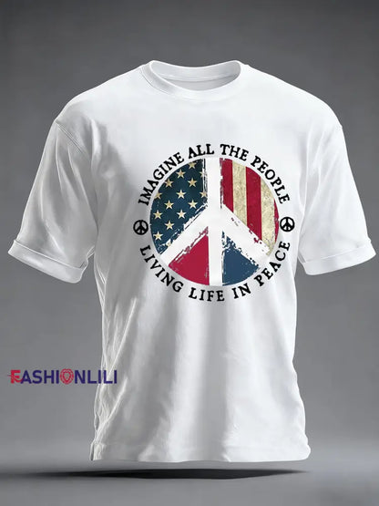 Men’s Retro Classic Legendary Rock Band Print Gift For Fans Casual Short Sleeve T-Shirt White / S