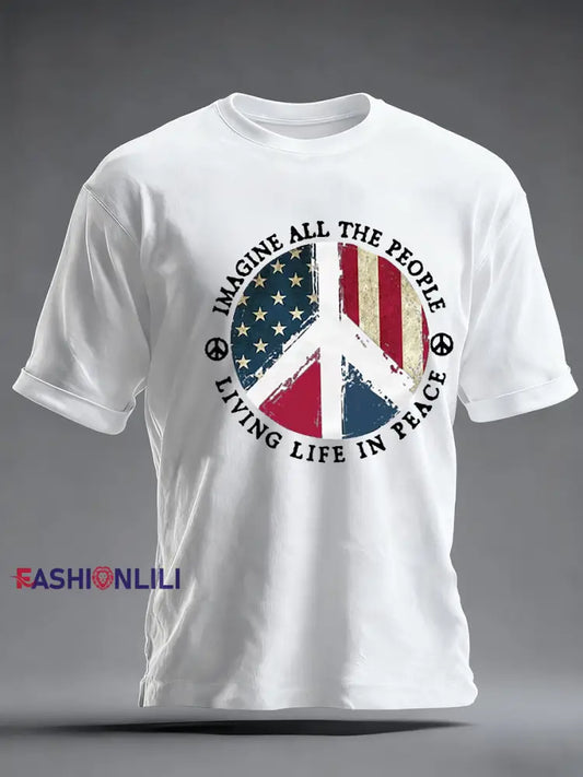 Men’s Retro Classic Legendary Rock Band Print Gift For Fans Casual Short Sleeve T-Shirt White / S