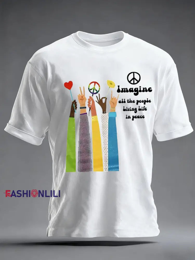 Men’s Retro Classic Legendary Rock Band Print Gift For Fans Casual Short Sleeve T-Shirt White / S