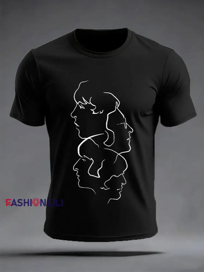 Men’s Retro Classic Legendary Rock Band Print Gift For Fans Casual Tee Black / S