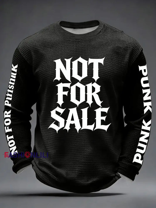 Men’s Retro Punk Band The Clash Art Waffle Long Sleeve Shirt Black / S