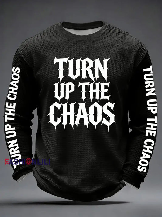 Men’s Retro Punk Band The Clash Art Waffle Long Sleeve Shirt Black / S